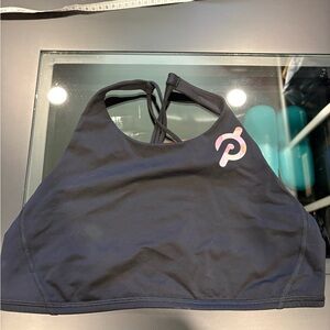 Lululemon Athletica Navy and Multicolor Logo Bra